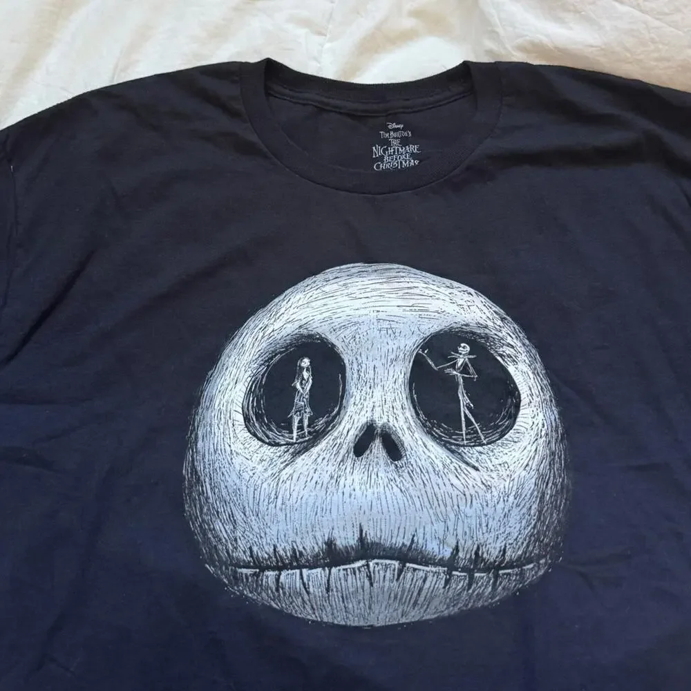 Nightmare before christmas black graphic tee sz XL y2k‎ goth emo hot topic